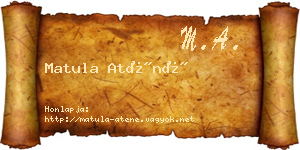 Matula Aténé névjegykártya